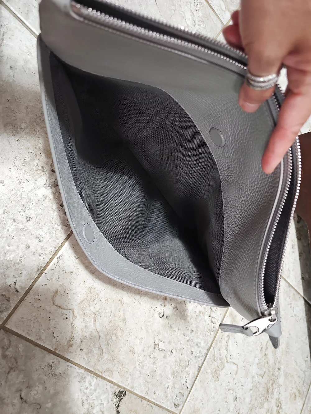 Smythson of Bond Street Pebble Leather Small Laptop Case